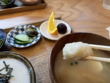 【トロロしんちゃん】自家栽培した大和芋を使ったトロロ定食に大満足！繊細な味と凝った器でお腹も心も満たされました。